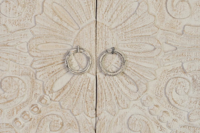 GINER Y COLOMER Cómoda-aparador de madera de mango en blanco envejecido